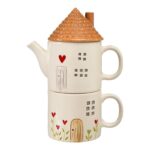 Teekannen-Set 3-teilig aus Porzellan „Tea for One – Haus Bella“