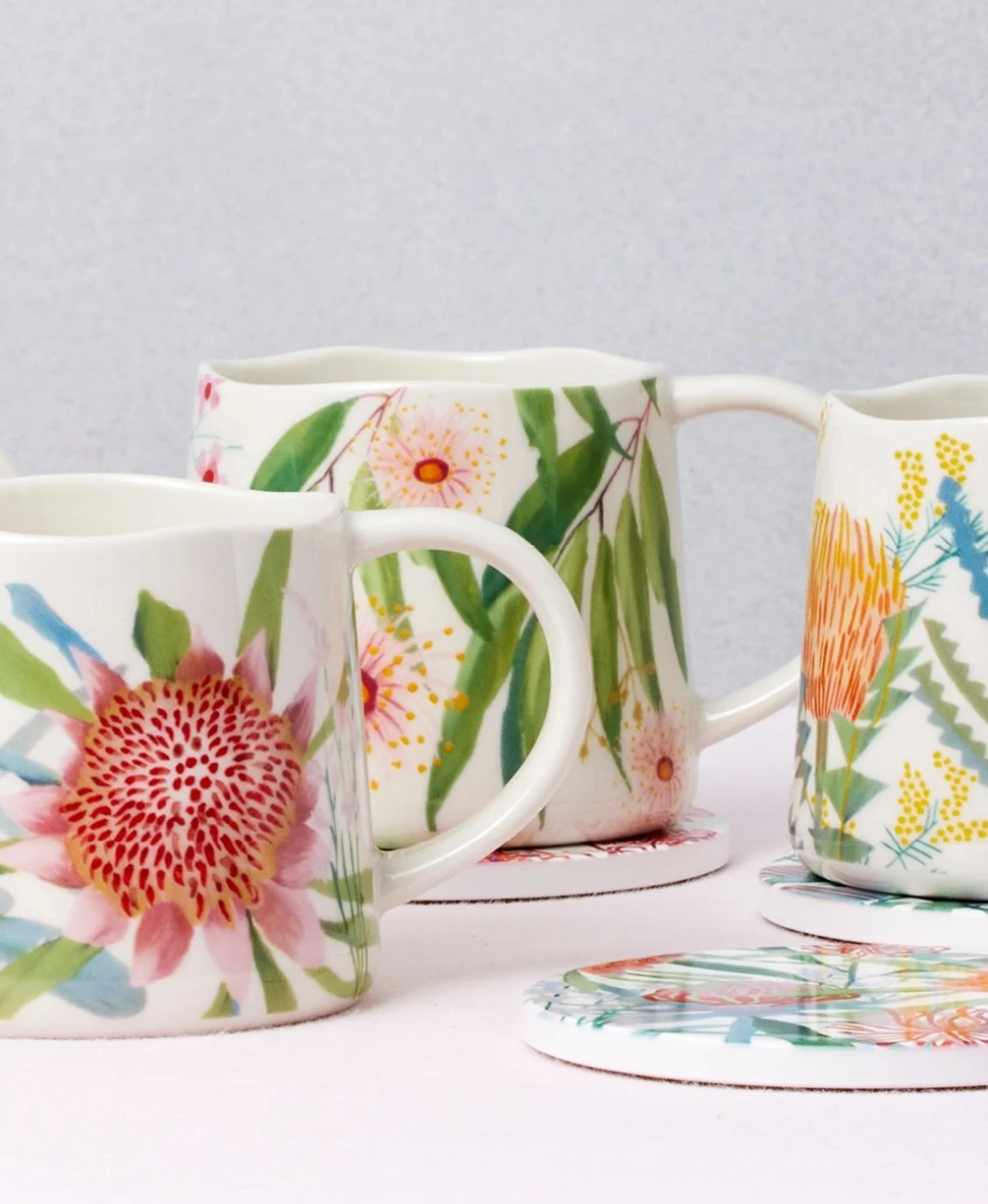 image_40347589_000553507_970x1182_3 Maxwell & Williams Becher-Set – 6-teilig, Modell „RBG Native Bloom" 🎁 Neu & OVP – Bild 1