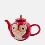 Keramik-Teekanne von Jameson & Tailor Rot Unikat* NEU in OVP