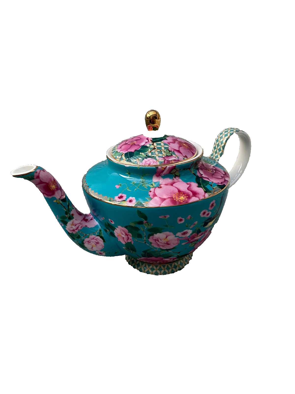 01 Maxwell & Williams Teekanne 1000 ml SILK ROAD mit Sieb, Aqua, Porzellan – Bild 1